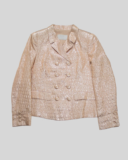 Vintage F/W 1995 Prada Rose Gold Double-Breasted Runway Jacket / IT 42 (S-M)