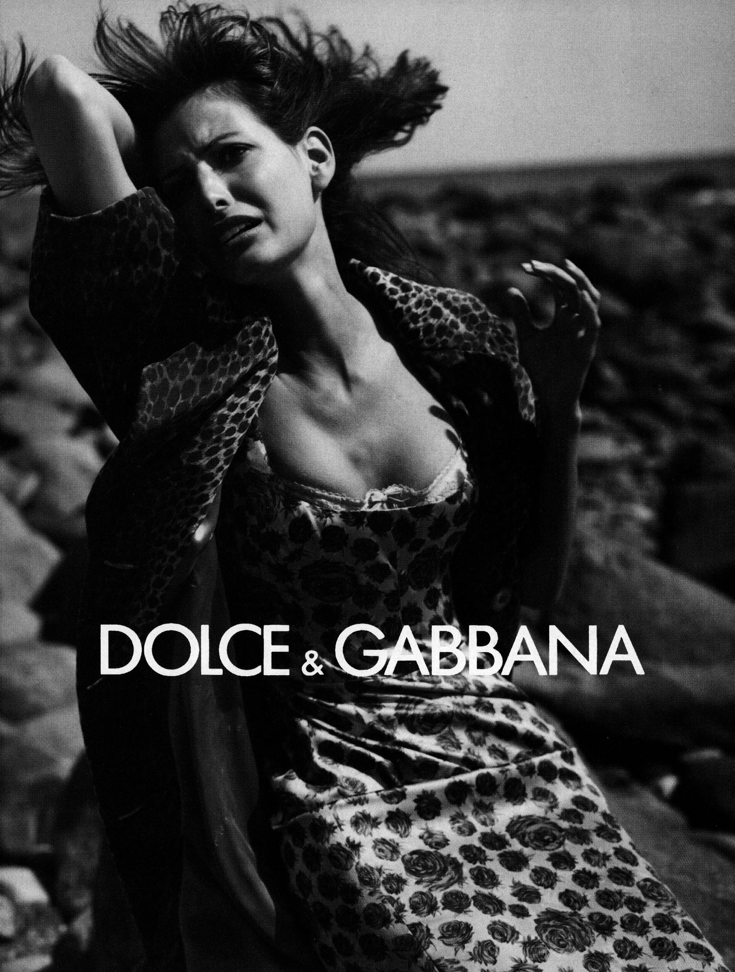 Vintage F/W 1996 Dolce&Gabbana Cheetah Animal Print Velour Flared Skirt / IT 42 (S)