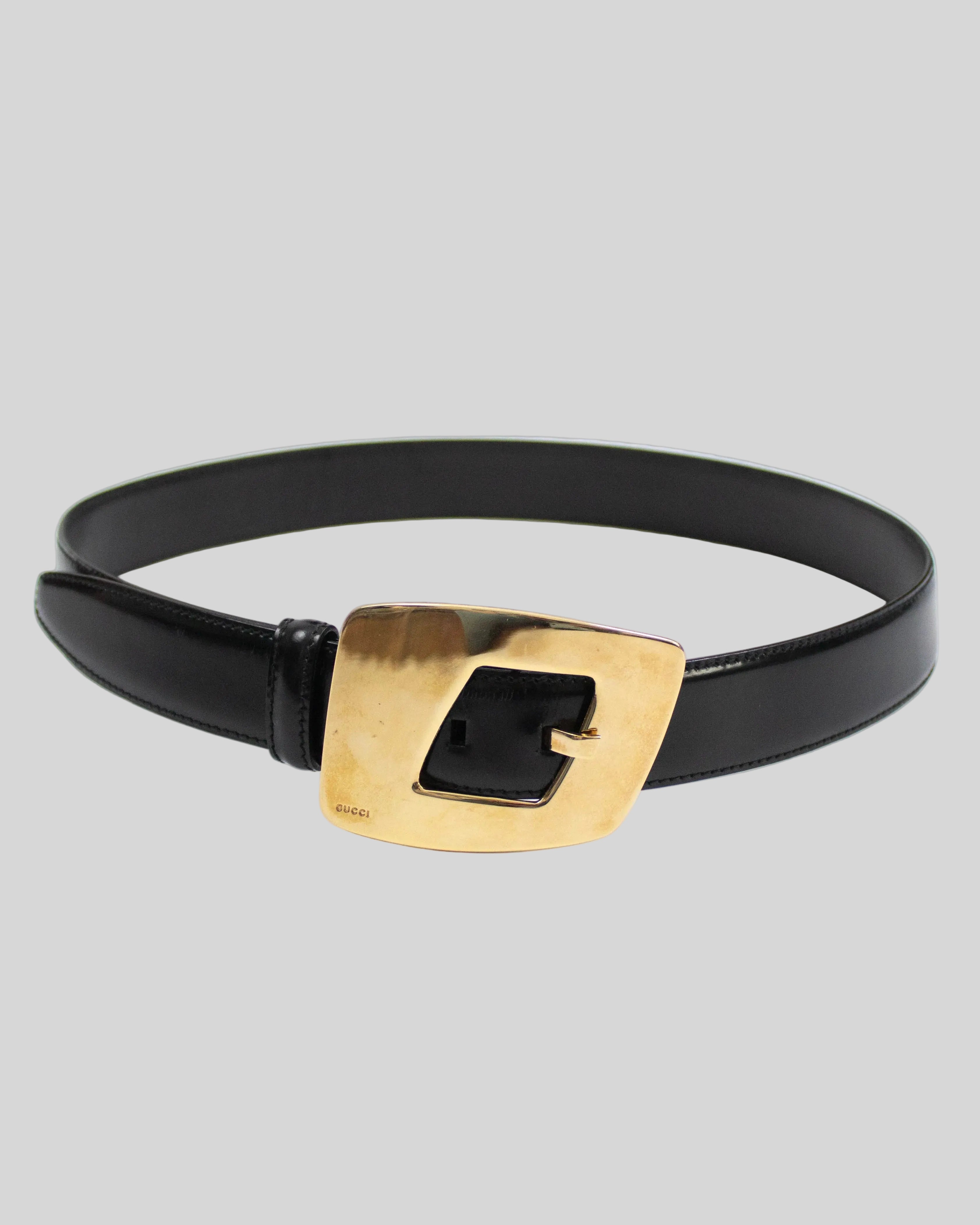 Vintage F/W 1996 Gucci by Tom Ford Black Leather Belt – tseskarb