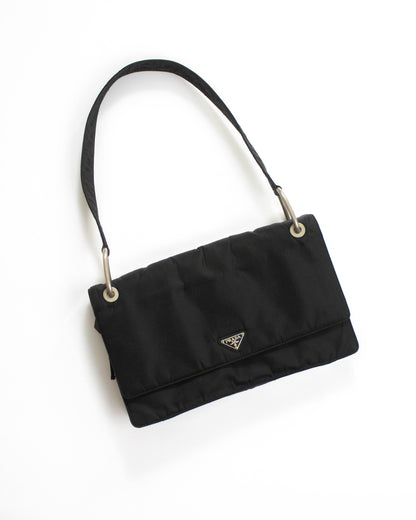 Vintage F/W 1996 Prada Black Nylon Shoulder Bag