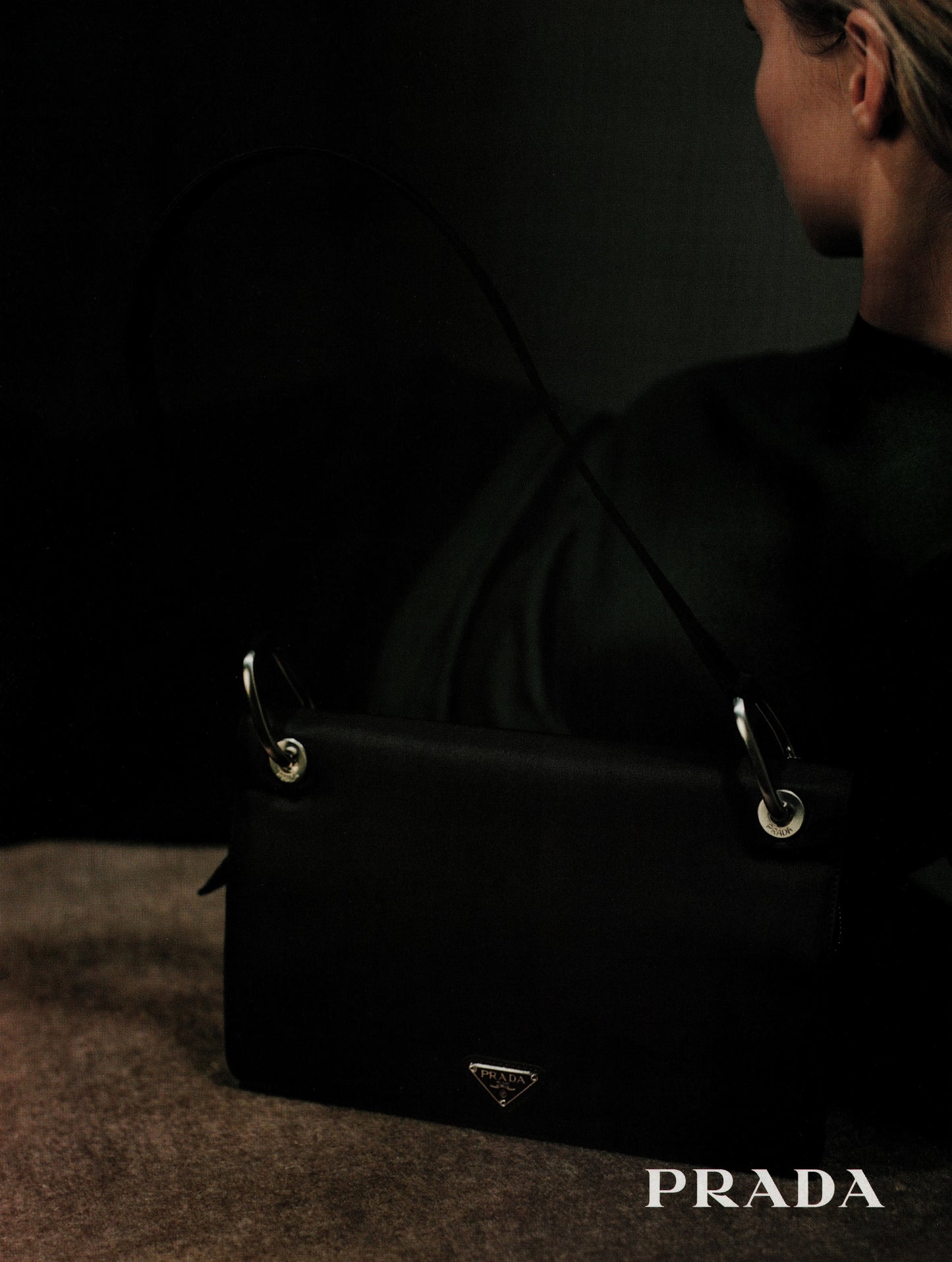 Vintage F/W 1996 Prada Black Nylon Shoulder Bag