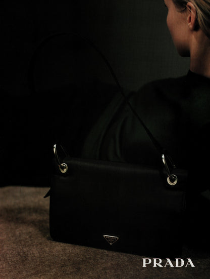 Vintage F/W 1996 Prada Black Nylon Shoulder Bag