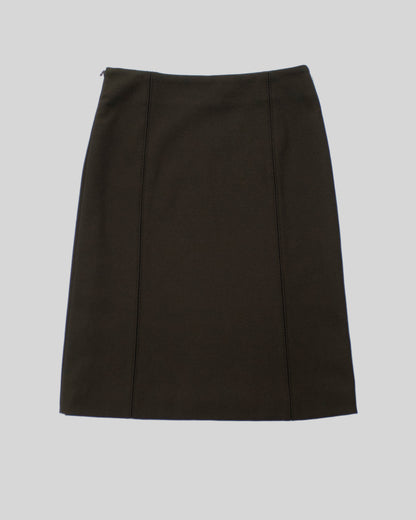 Vintage F/W 1996 Prada Brown Nylon Pencil Skirt / IT 40 (XS-S)