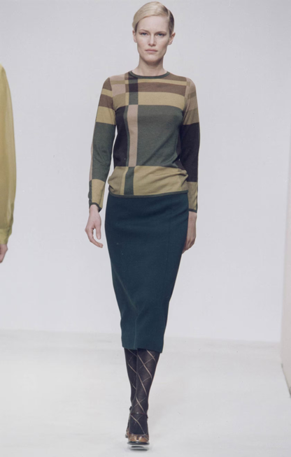 Vintage F/W 1996 Prada Brown Nylon Pencil Skirt / IT 40 (XS-S)