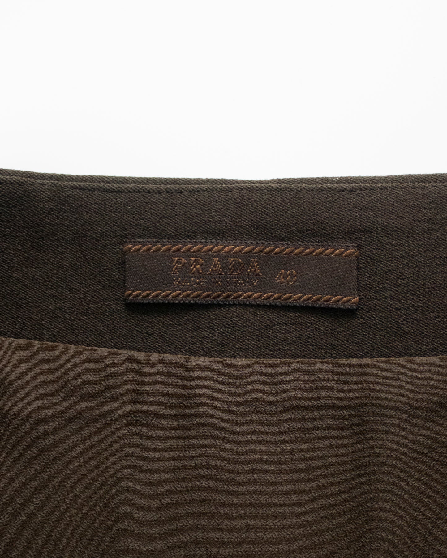 Vintage F/W 1996 Prada Brown Nylon Pencil Skirt / IT 40 (XS-S)