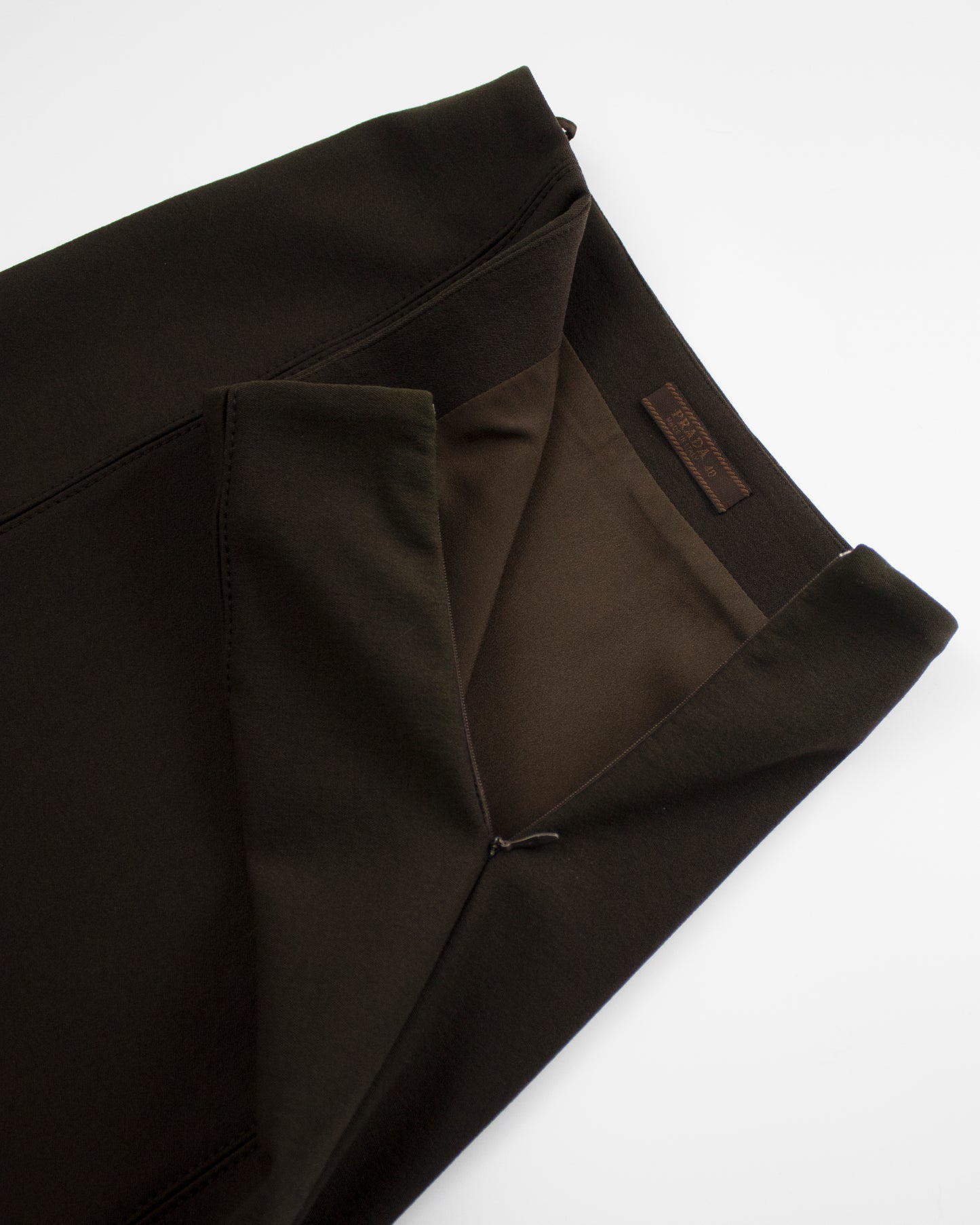 Vintage F/W 1996 Prada Brown Nylon Pencil Skirt / IT 40 (XS-S)