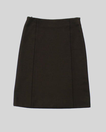 Vintage F/W 1996 Prada Brown Nylon Pencil Skirt / IT 40 (XS-S)