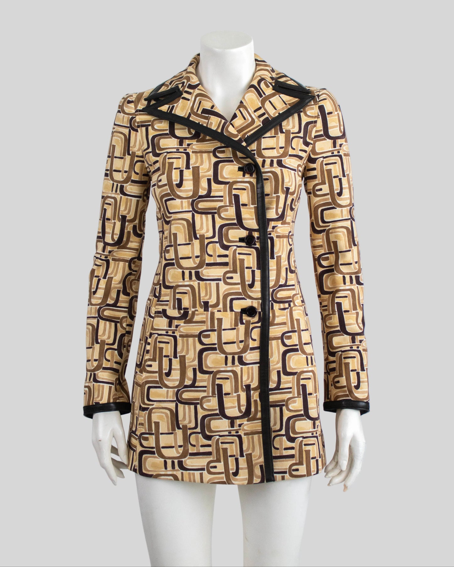 Vintage F/W 1996 Prada U Print Runway Coat / IT 38 (XS)