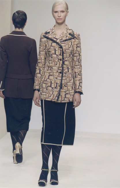 Vintage F/W 1996 Prada U Print Runway Coat / IT 38 (XS)