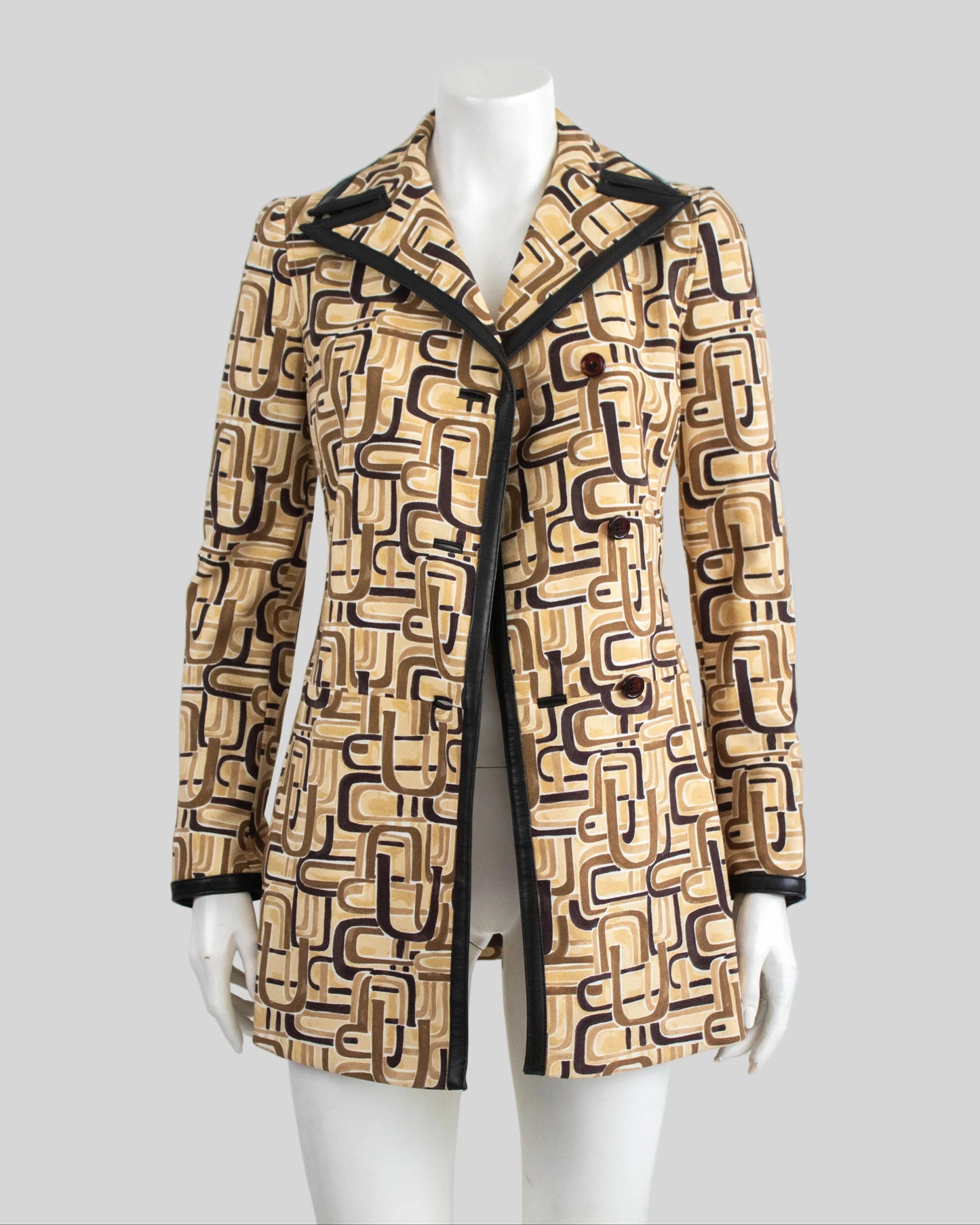 Vintage F/W 1996 Prada U Print Runway Coat / IT 38 (XS)