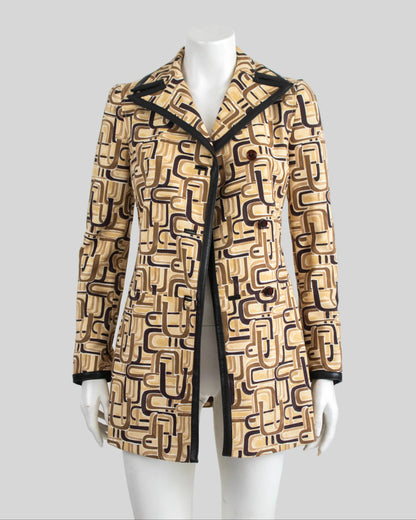 Vintage F/W 1996 Prada U Print Runway Coat / IT 38 (XS)