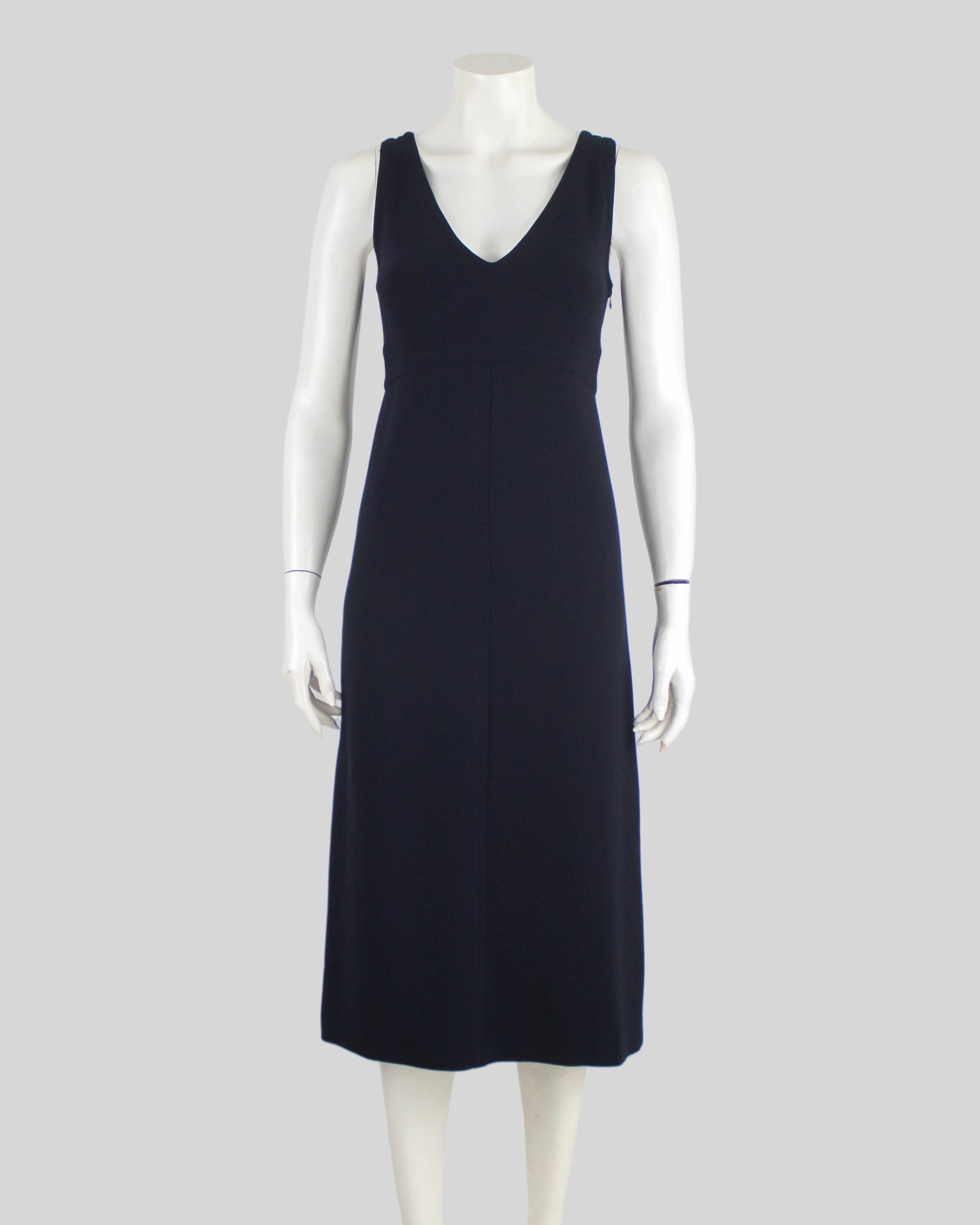 Vintage F/W 1996 Prada Wool Midi Runway Dress / IT 40 (XS-S
