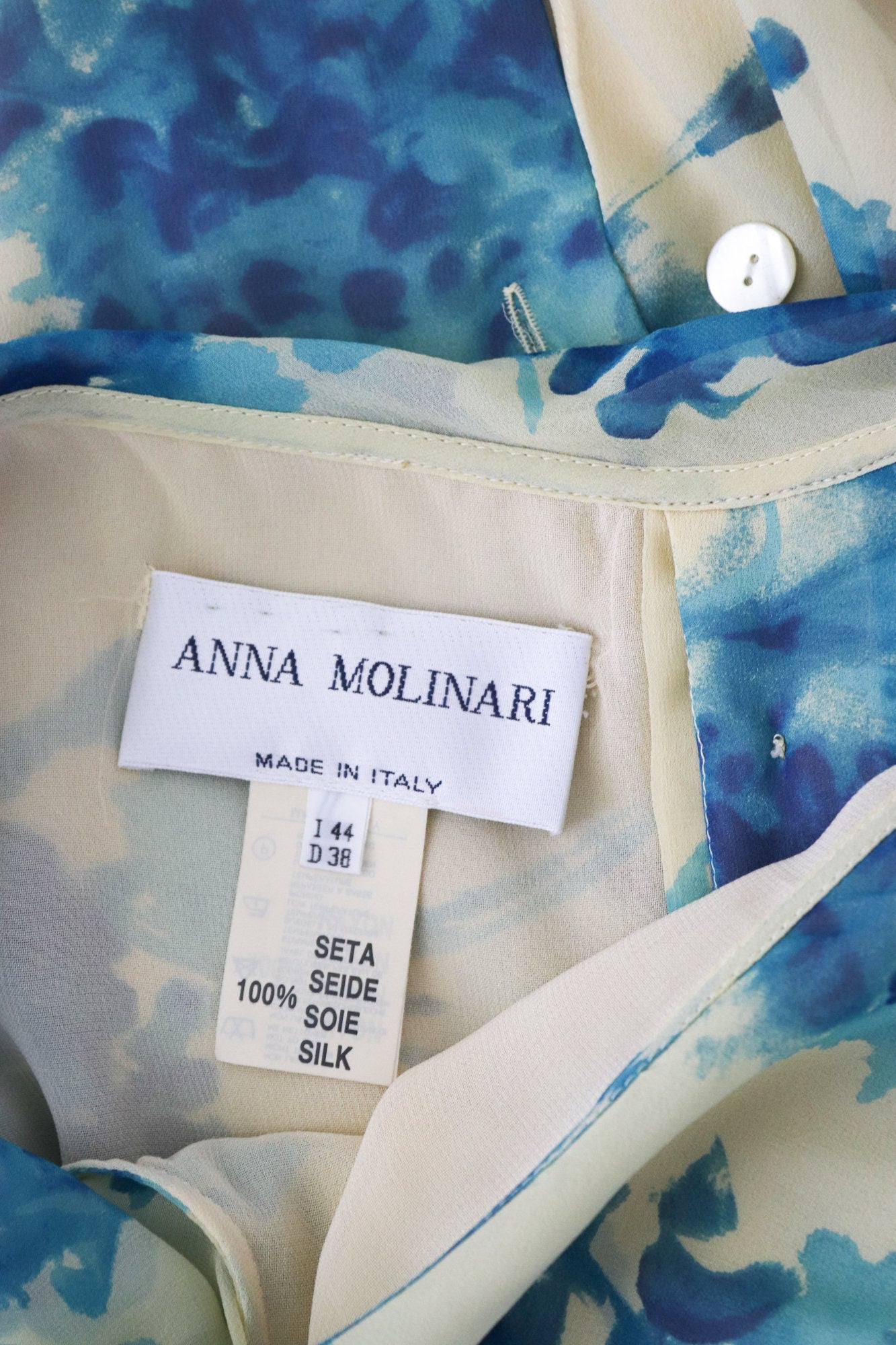 Vintage F/W 1997 Anna Molinari Silk Floral Print Runway Romantic Dress / IT 44 (M)