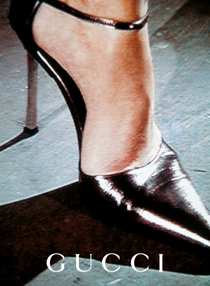 Gucci heels with metal heels  from Fall 1997 collection ad