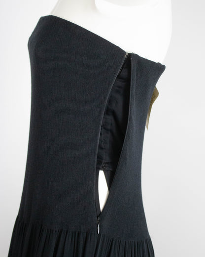 Vintage F/W 1998 Calvin Klein Collection Black Silk Strapless Gown / 6 (S)