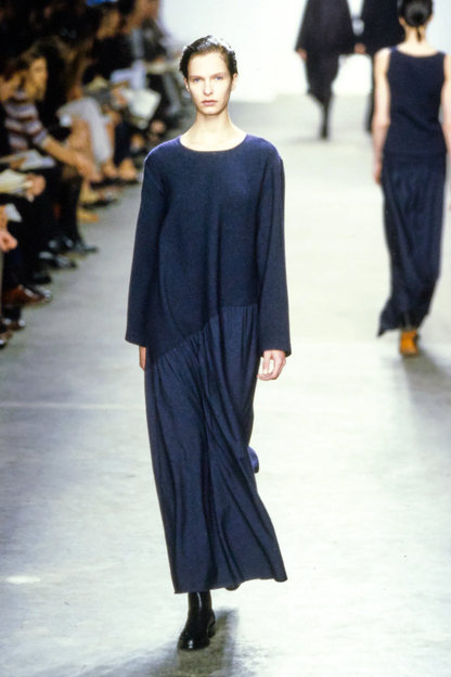 Vintage F/W 1998 Calvin Klein Collection Black Silk Strapless Gown / 6 (S)