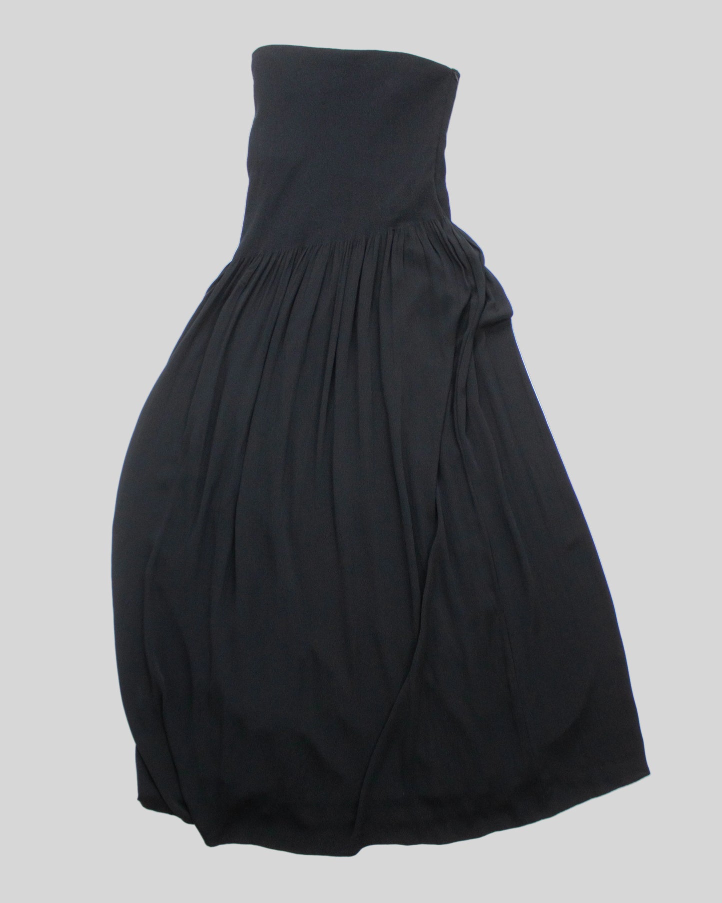 Vintage F/W 1998 Calvin Klein Collection Black Silk Strapless Gown / 6 (S)