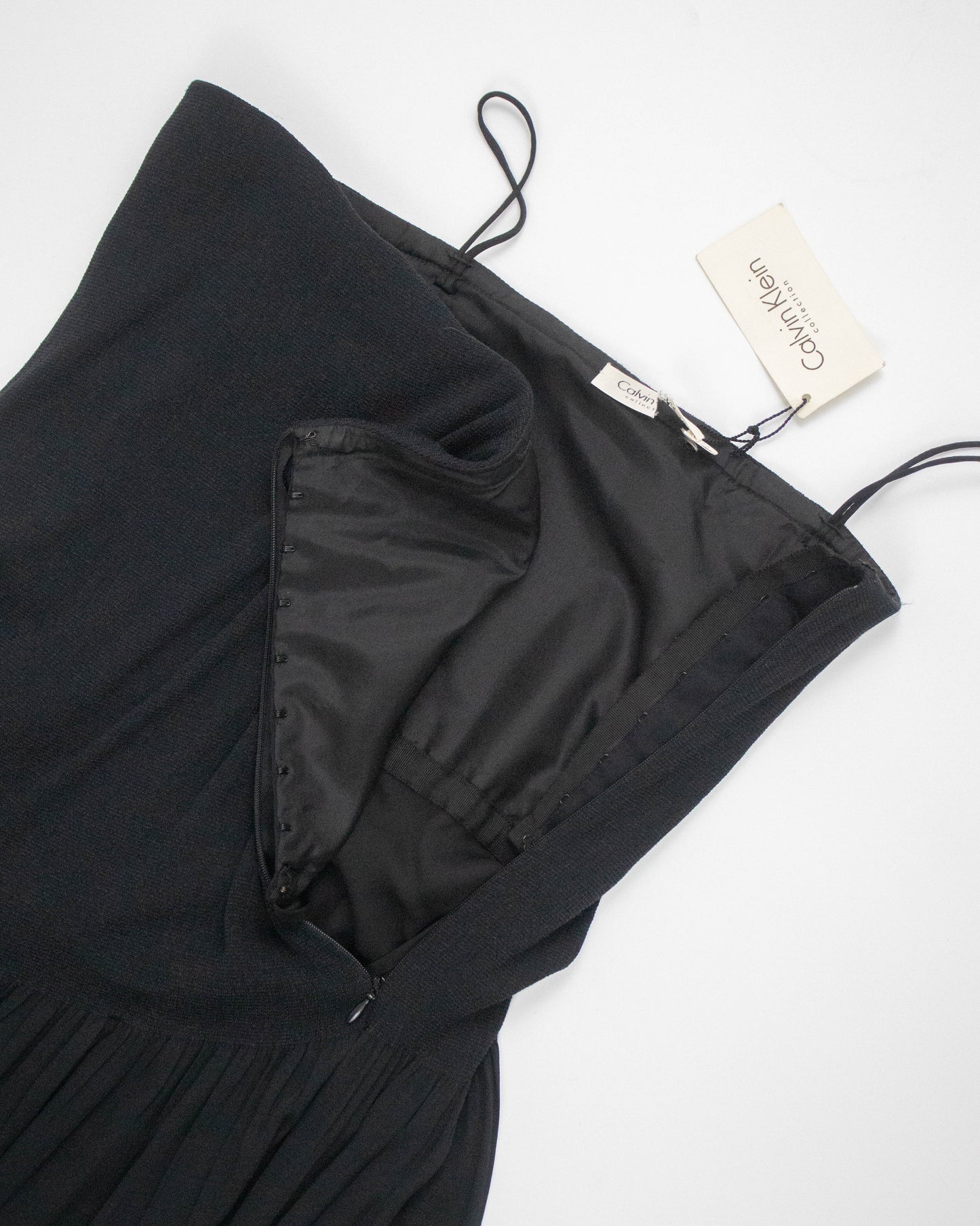 Vintage F/W 1998 Calvin Klein Collection Black Silk Strapless Gown / 6 (S)