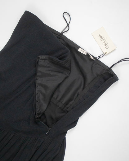 Vintage F/W 1998 Calvin Klein Collection Black Silk Strapless Gown / 6 (S)