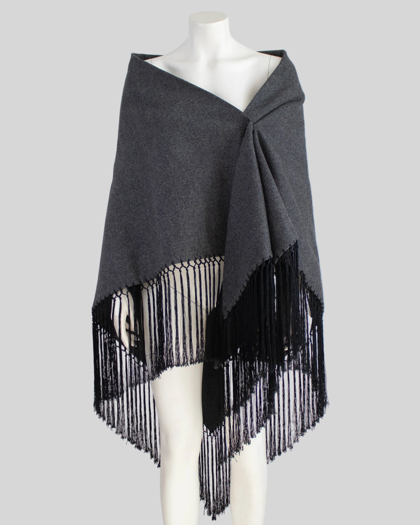 Vintage F/W 1998 Dolce&Gabbana Wool Herringbone Oversized Runway Shawl