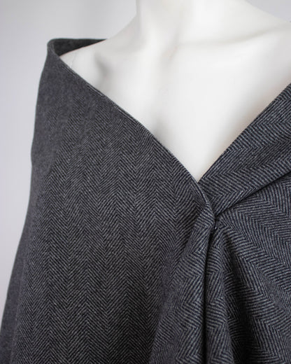 Vintage F/W 1998 Dolce&Gabbana Wool Herringbone Oversized Runway Shawl