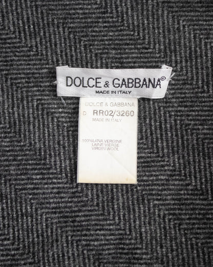 Vintage F/W 1998 Dolce&Gabbana Wool Herringbone Oversized Runway Shawl