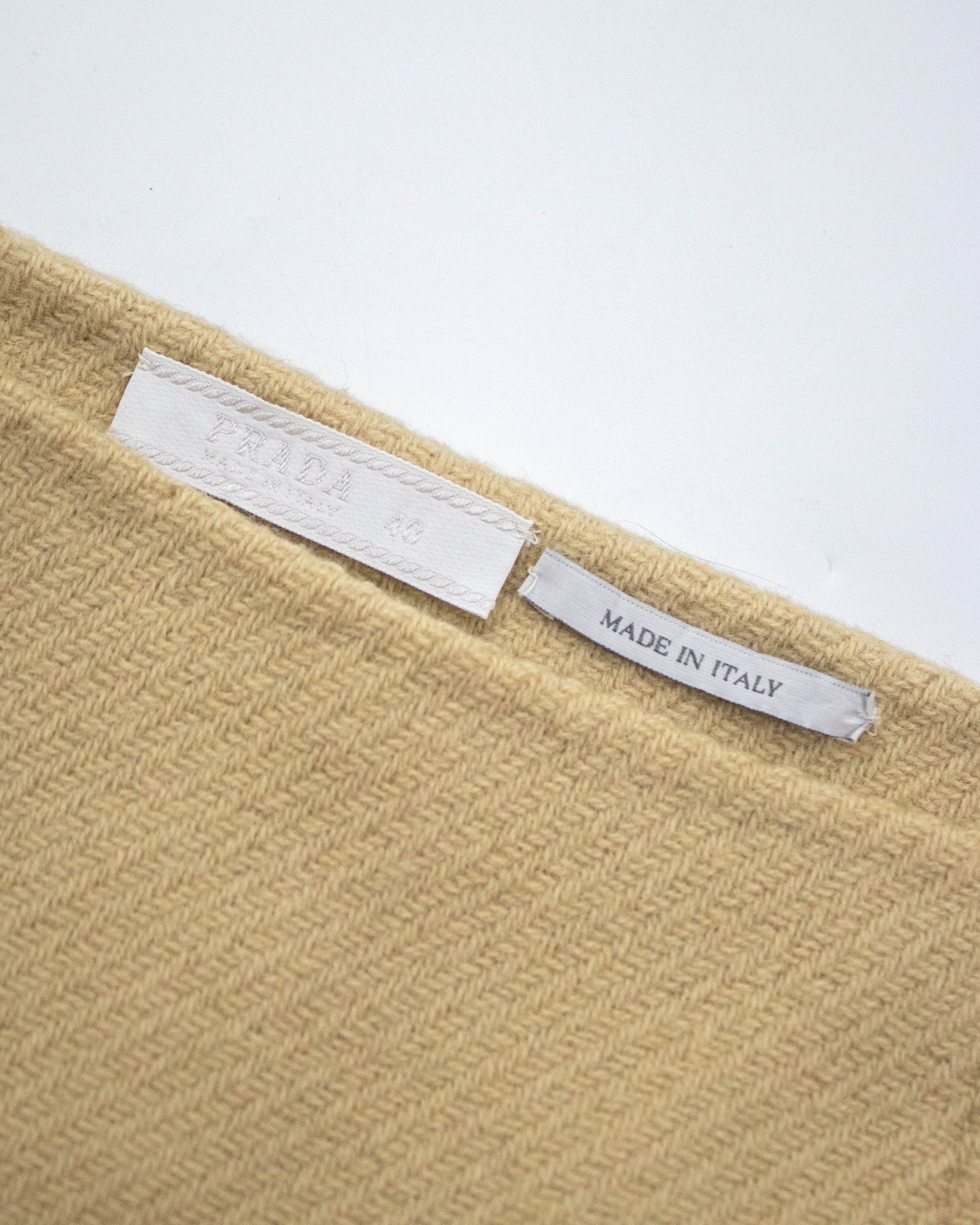 Vintage F/W 1998 Prada Beige Wool Panelled Skirt / IT 40 (XS-S)