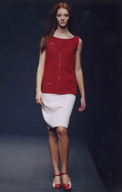 Vintage F/W 1998 Prada Grey Wool Panelled Skirt and Top Set / XS-S