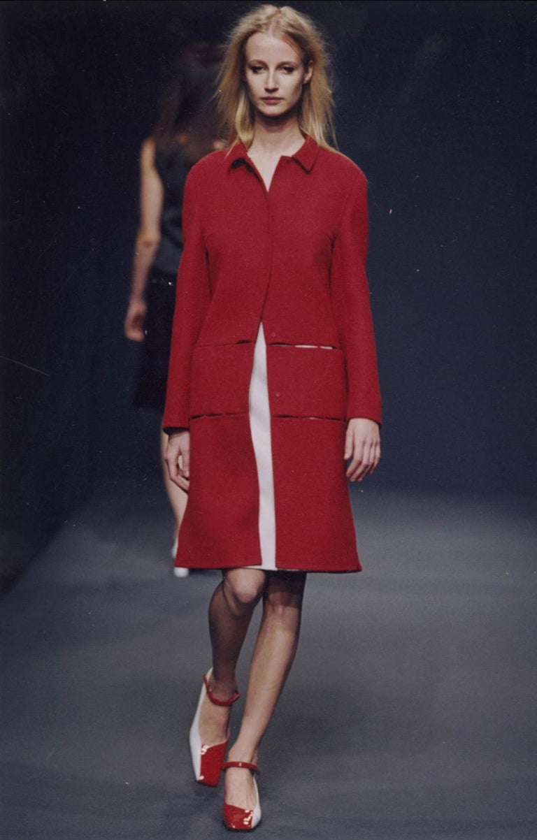 Vintage Fall/Winter 1998 Prada Red Coat on the runway