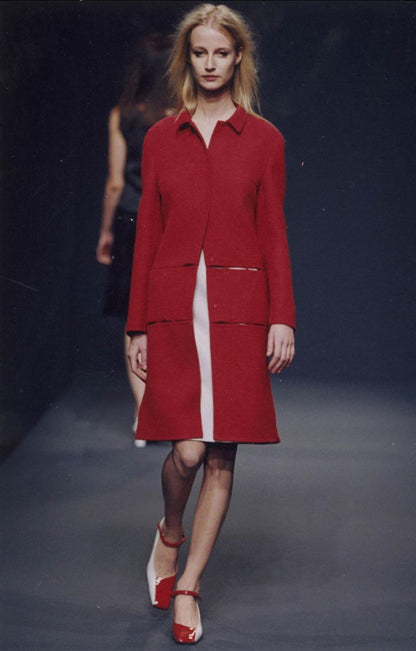 Vintage Fall/Winter 1998 Prada Red Coat on the runway
