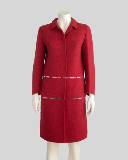 Vintage Fall/Winter 1998 Prada Red Coat front view