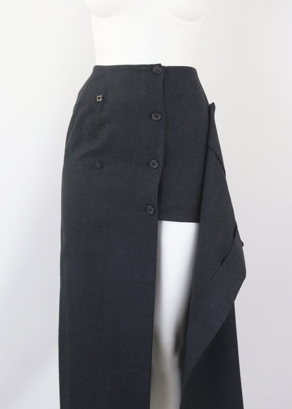 Vintage F/W 1998 Yohji Yamamoto Gray Wool Skirt Suit / XS