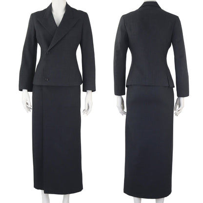 Vintage F/W 1998 Yohji Yamamoto Gray Wool Skirt Suit / XS