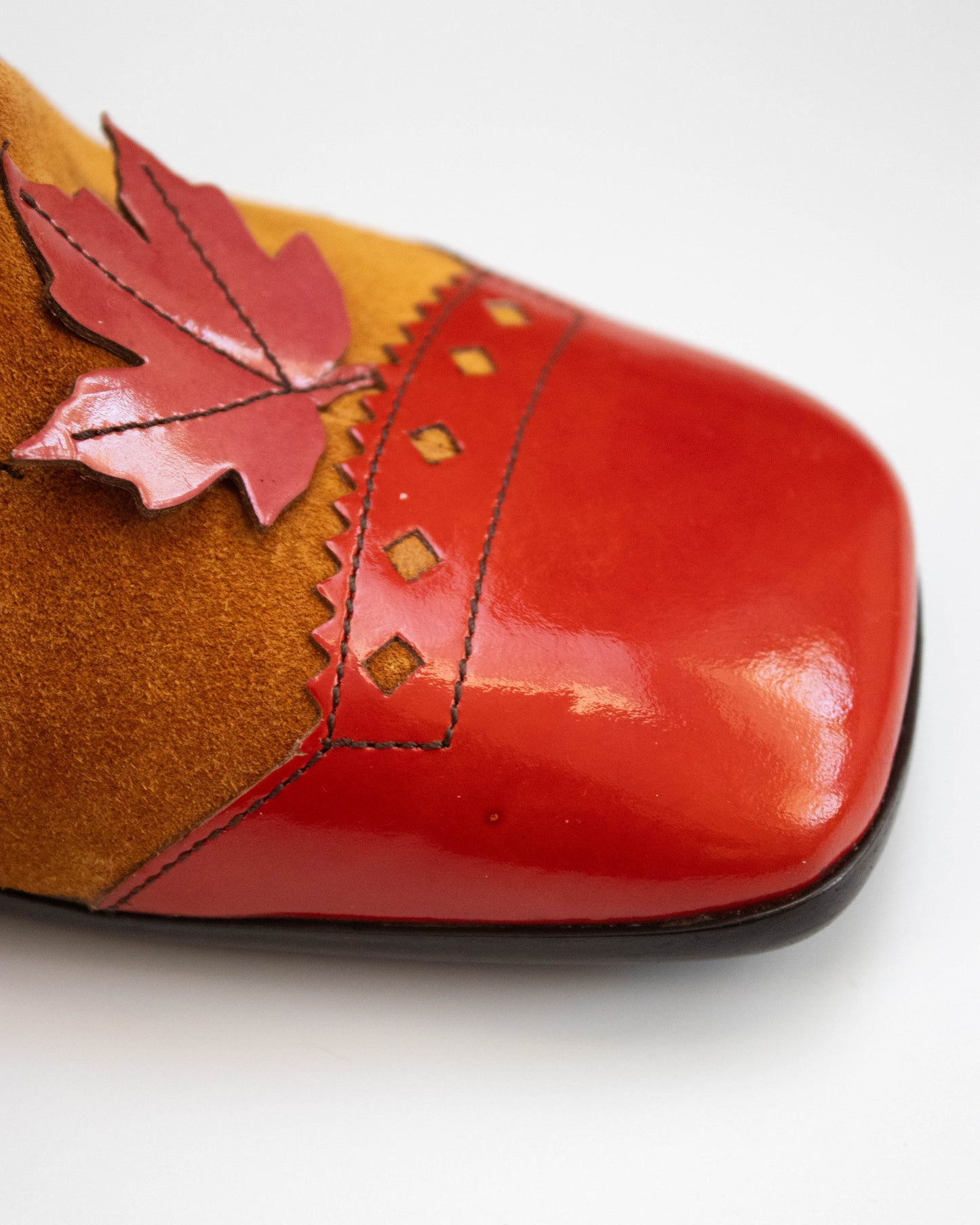 Vintage F/W 1999 Prada Leaves and Bugs Applique Suede Boots / 37.5 (US 7.5)