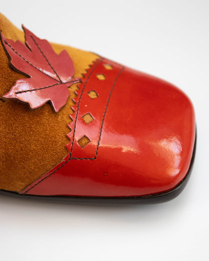 Vintage F/W 1999 Prada Leaves and Bugs Applique Suede Boots / 37.5 (US 7.5)