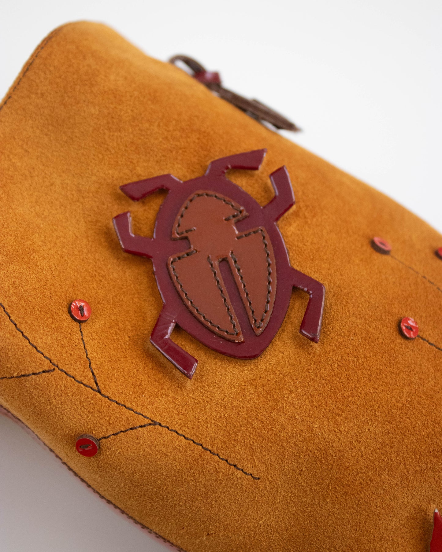 Vintage F/W 1999 Prada Leaves and Bugs Applique Suede Boots / 37.5 (US 7.5)