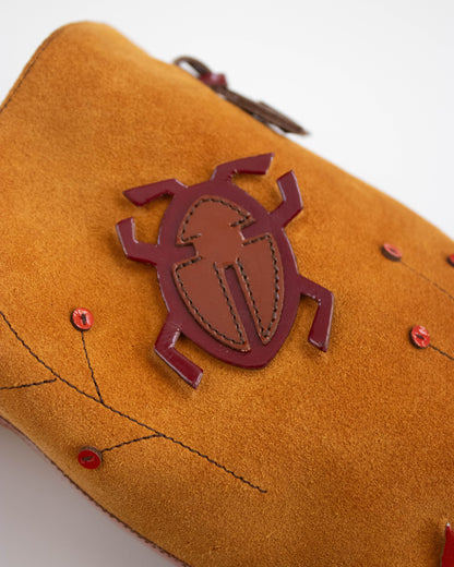 Vintage F/W 1999 Prada Leaves and Bugs Applique Suede Boots / 37.5 (US 7.5)