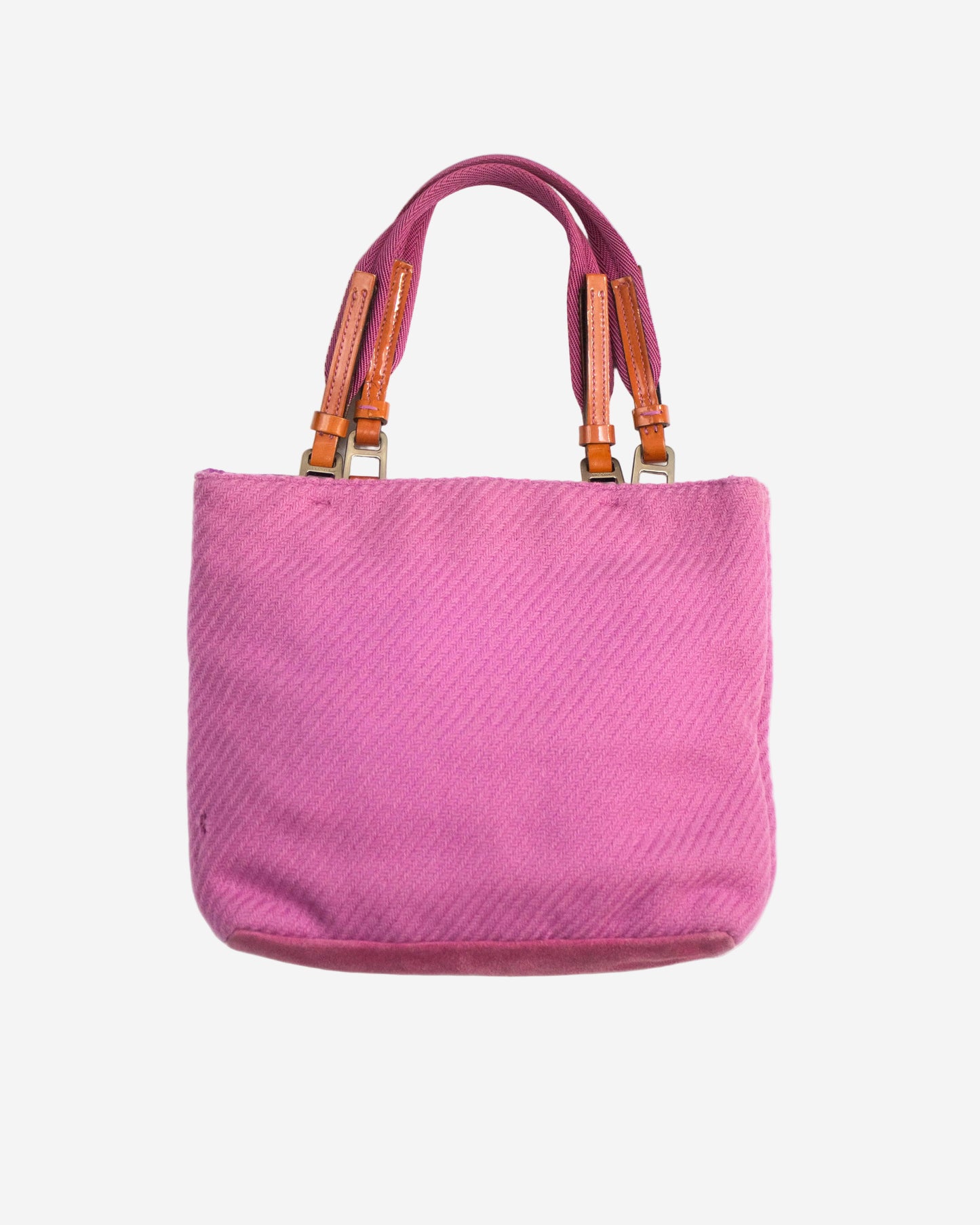 Vintage F/W 1999 Prada Pink Knit Leaf Applique Bag