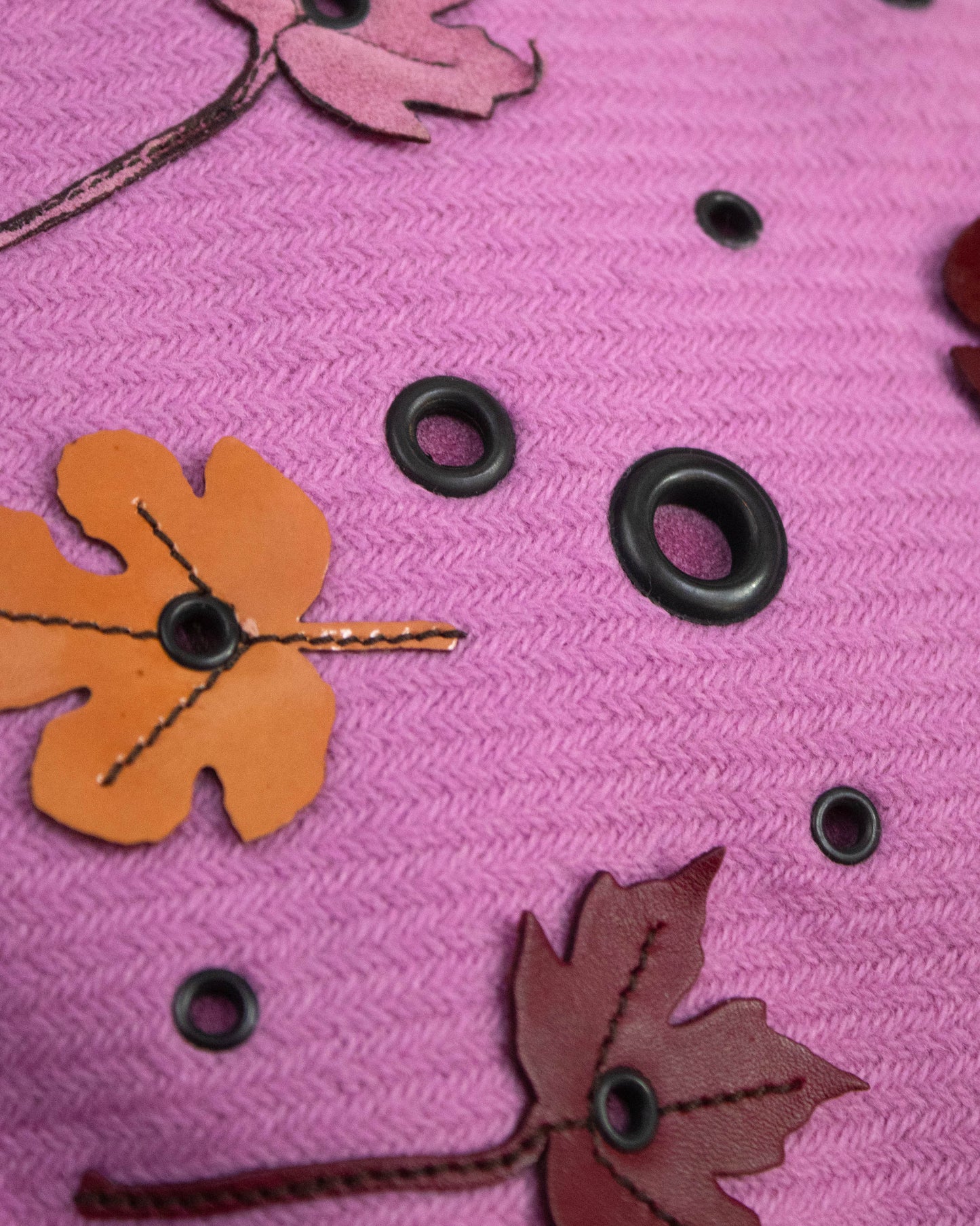 Vintage F/W 1999 Prada Pink Knit Leaf Applique Bag