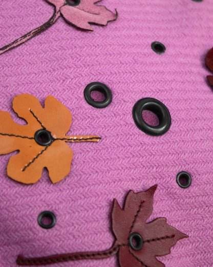 Vintage F/W 1999 Prada Pink Knit Leaf Applique Bag