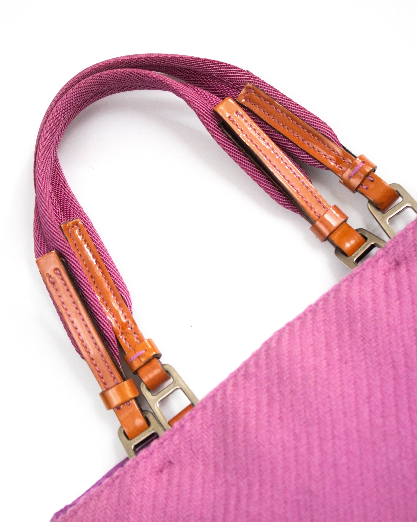 Vintage F/W 1999 Prada Pink Knit Leaf Applique Bag