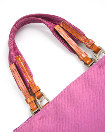 Vintage F/W 1999 Prada Pink Knit Leaf Applique Bag