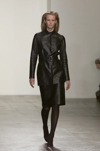Calvin Klein Collection Fall/Winter 2000 leather jacket on the runway