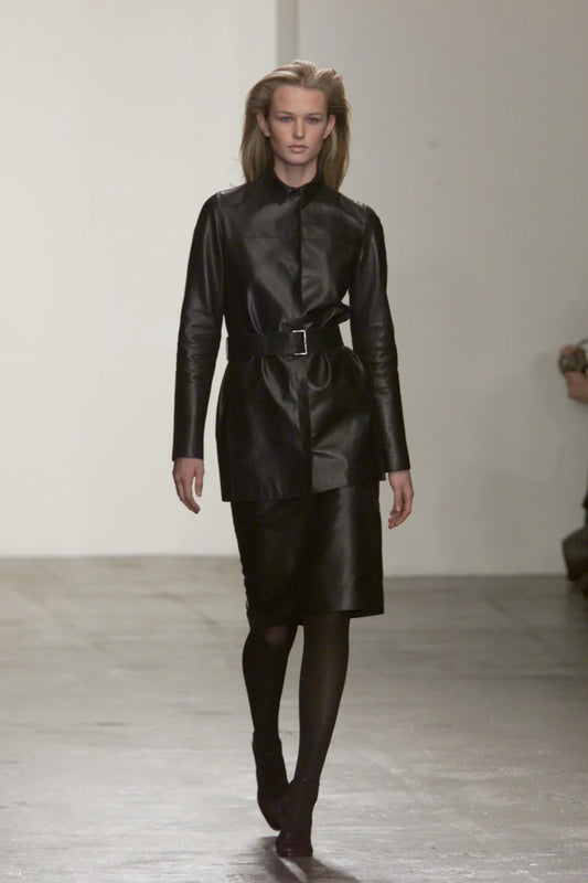 Calvin Klein Collection Fall/Winter 2000 leather jacket on the runway