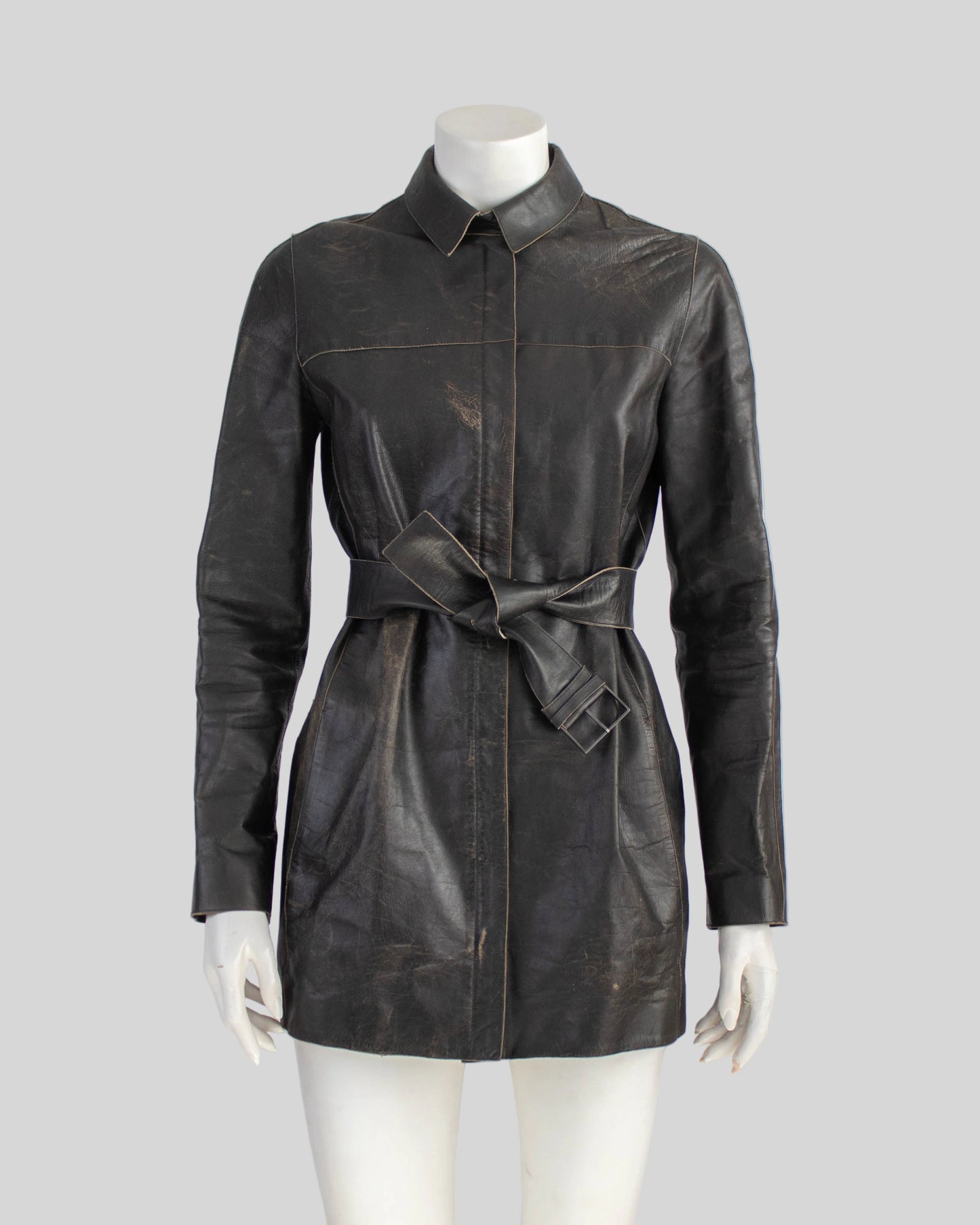 Calvin Klein Collection Fall/Winter 2000 leather jacket on the mannequin