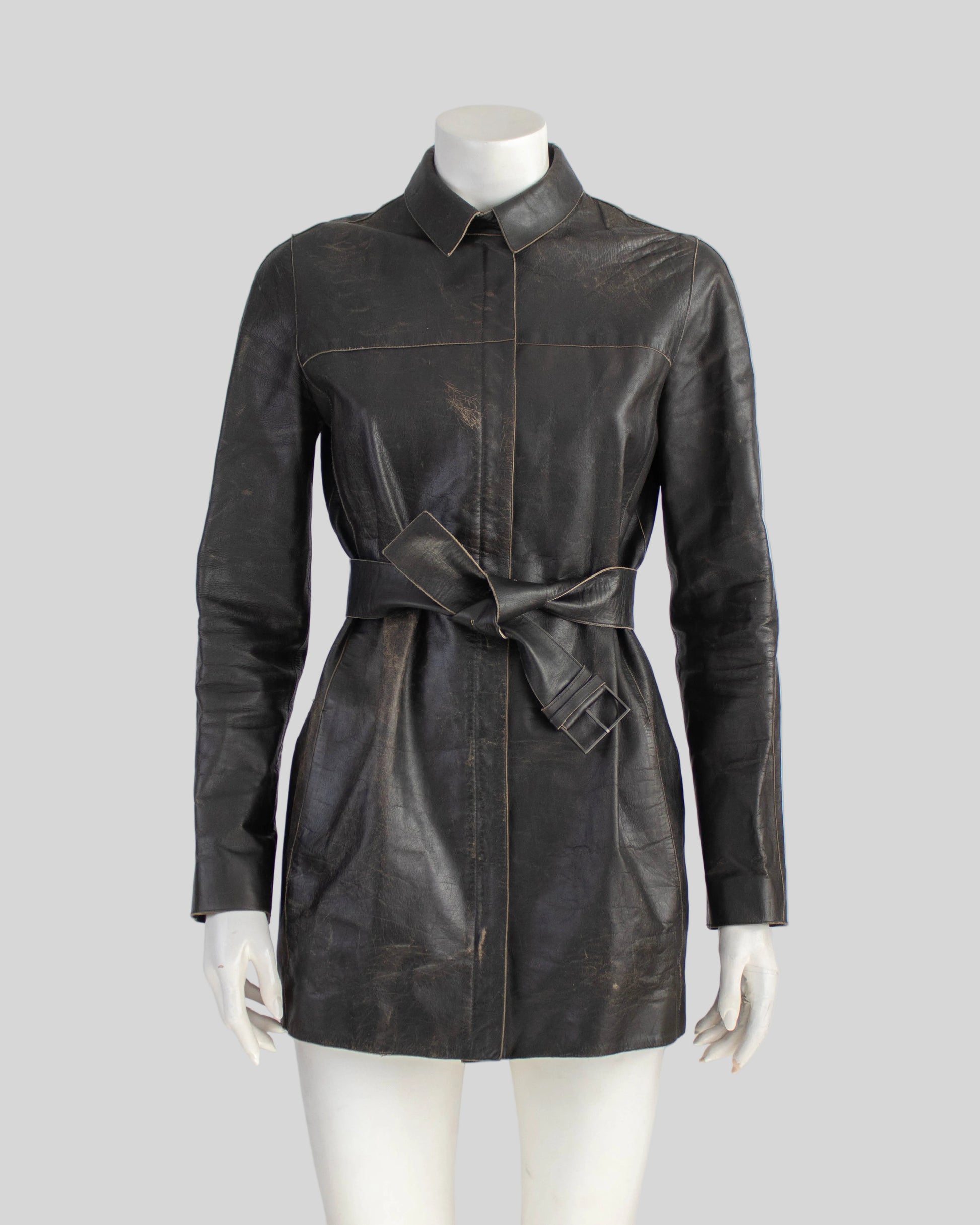 Calvin Klein Collection Fall/Winter 2000 leather jacket on the mannequin