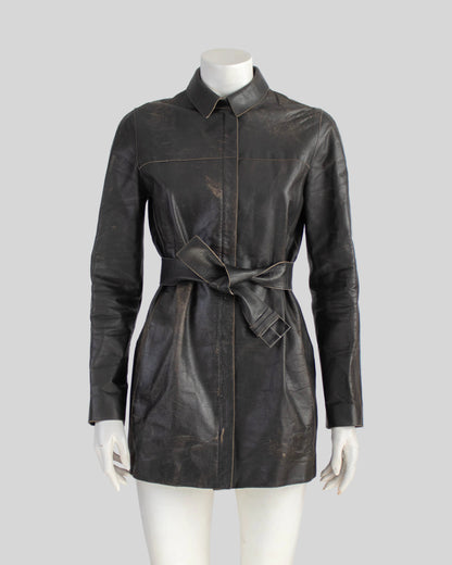 Calvin Klein Collection Fall/Winter 2000 leather jacket on the mannequin