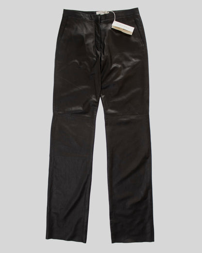 Vintage F/W 2001 Calvin Klein Collection Black Leather Trousers / 8 (M)