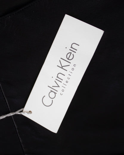 Vintage F/W 2001 Calvin Klein Collection Black Leather Trousers / 8 (M)
