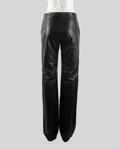 Vintage F/W 2001 Calvin Klein Collection Black Leather Trousers / 8 (M)